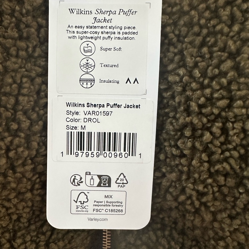Varley Wilkins Sherpa Jacket - Olive - Picture 3 of 6